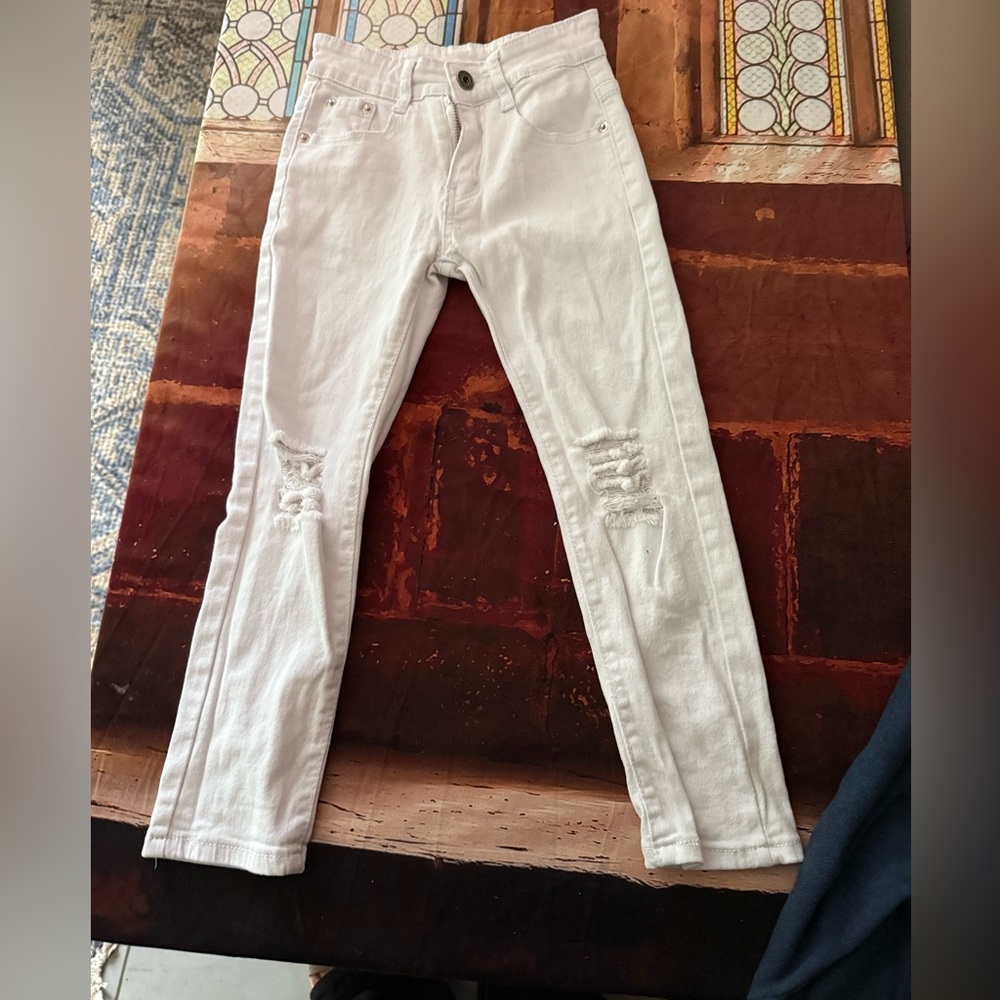 Marshall White Distressed Skinny Jeans